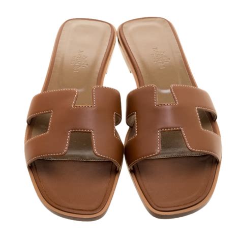 hermes flat tan sandals|Hermes sandals original.